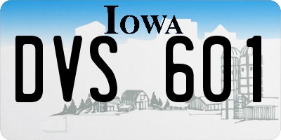 IA license plate DVS601