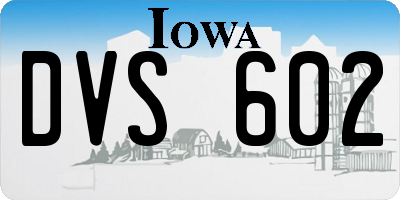 IA license plate DVS602