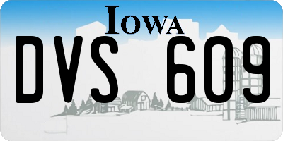 IA license plate DVS609