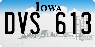 IA license plate DVS613