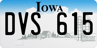 IA license plate DVS615