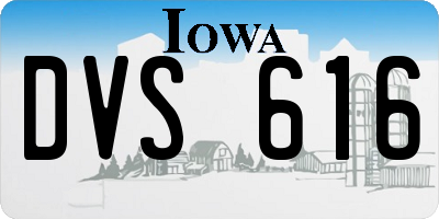 IA license plate DVS616