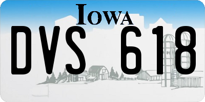 IA license plate DVS618