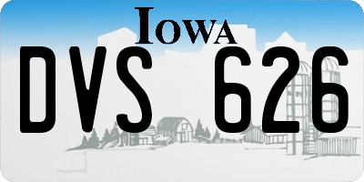 IA license plate DVS626