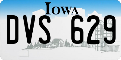 IA license plate DVS629