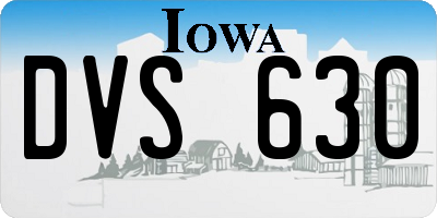 IA license plate DVS630