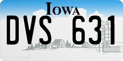 IA license plate DVS631