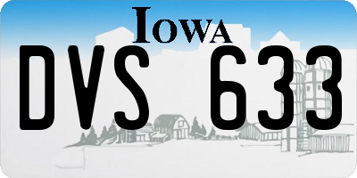 IA license plate DVS633