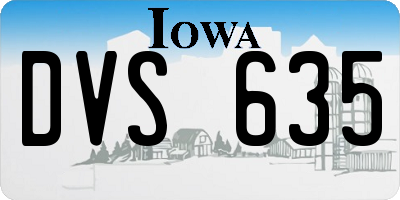 IA license plate DVS635