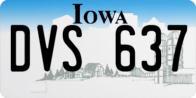 IA license plate DVS637