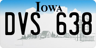 IA license plate DVS638
