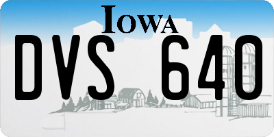 IA license plate DVS640