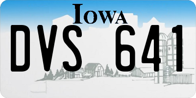 IA license plate DVS641