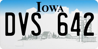 IA license plate DVS642