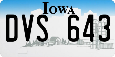 IA license plate DVS643