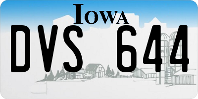 IA license plate DVS644