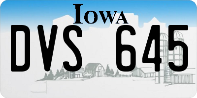 IA license plate DVS645