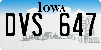 IA license plate DVS647