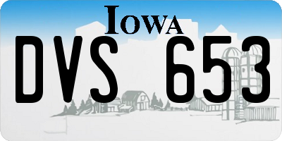 IA license plate DVS653