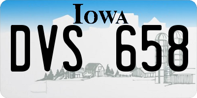 IA license plate DVS658