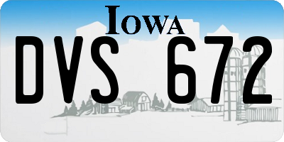 IA license plate DVS672