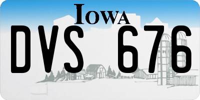 IA license plate DVS676