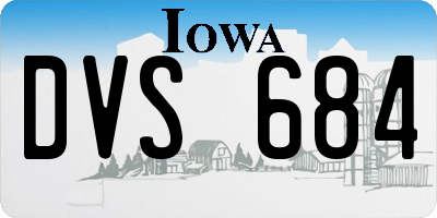 IA license plate DVS684