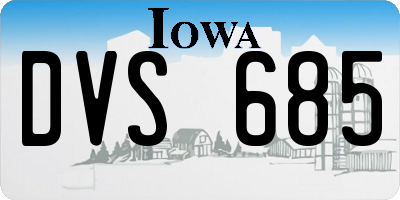 IA license plate DVS685
