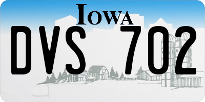 IA license plate DVS702