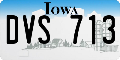 IA license plate DVS713