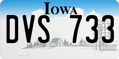 IA license plate DVS733