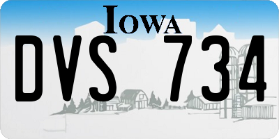 IA license plate DVS734