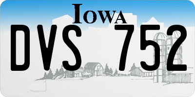 IA license plate DVS752