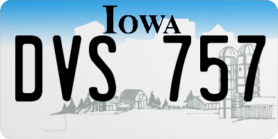 IA license plate DVS757