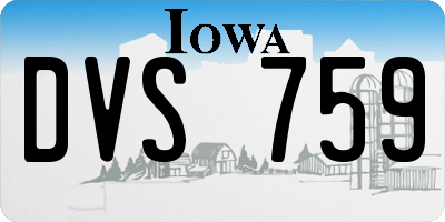 IA license plate DVS759