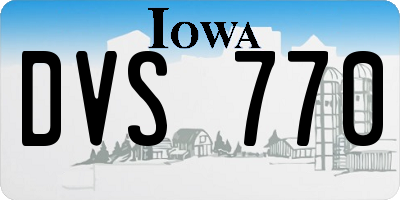 IA license plate DVS770