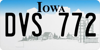 IA license plate DVS772