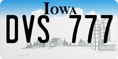 IA license plate DVS777