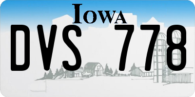IA license plate DVS778