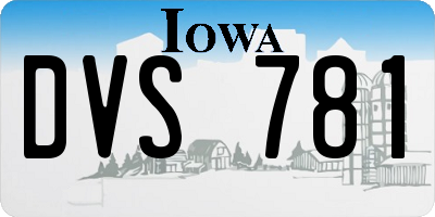 IA license plate DVS781