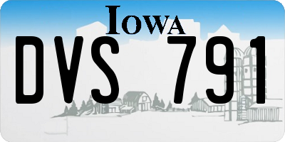 IA license plate DVS791