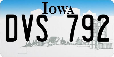 IA license plate DVS792