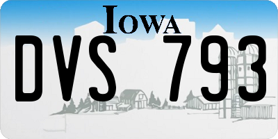 IA license plate DVS793