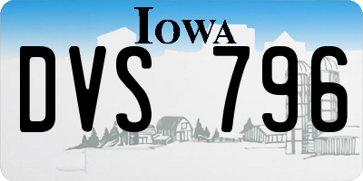 IA license plate DVS796
