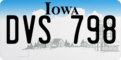 IA license plate DVS798