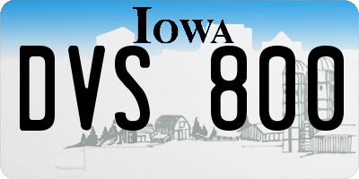 IA license plate DVS800