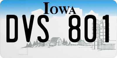 IA license plate DVS801