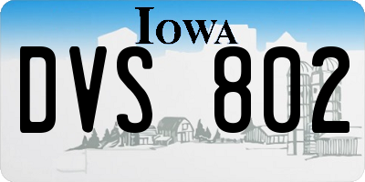 IA license plate DVS802