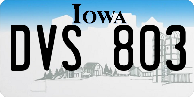 IA license plate DVS803