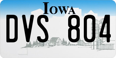 IA license plate DVS804